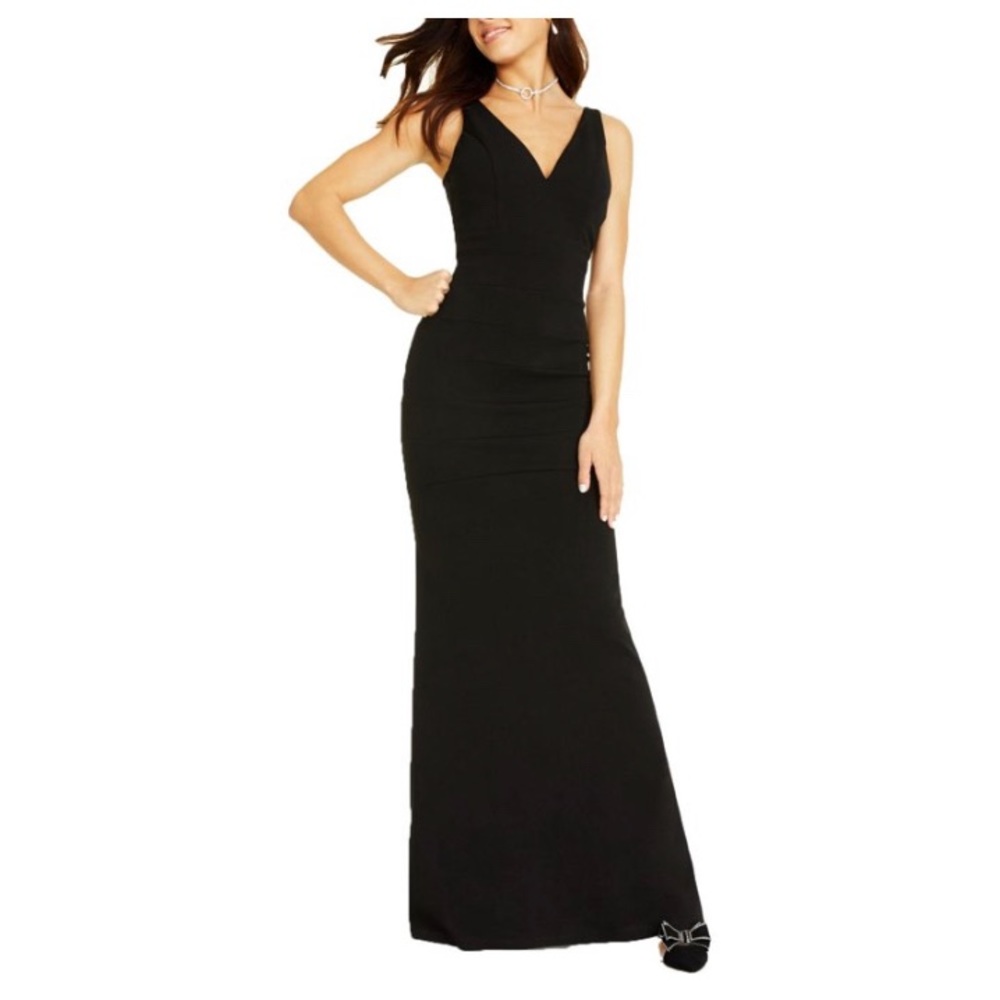 Emerald Sundae Cut-Out Back Plunging Maxi Dress